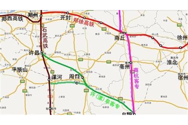 亳州到商丘高鐵