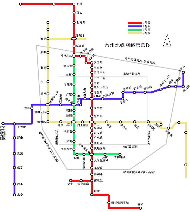 常州地鐵1號線詳細(xì)站點(diǎn)